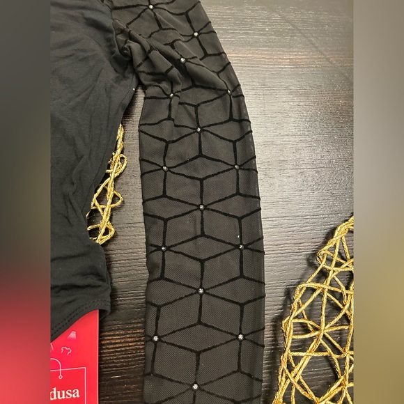 Verdusa Women's See Through Mesh Long Sleeve Mock Neck Skinny Leotard Bodysuit - Picture 9 of 10